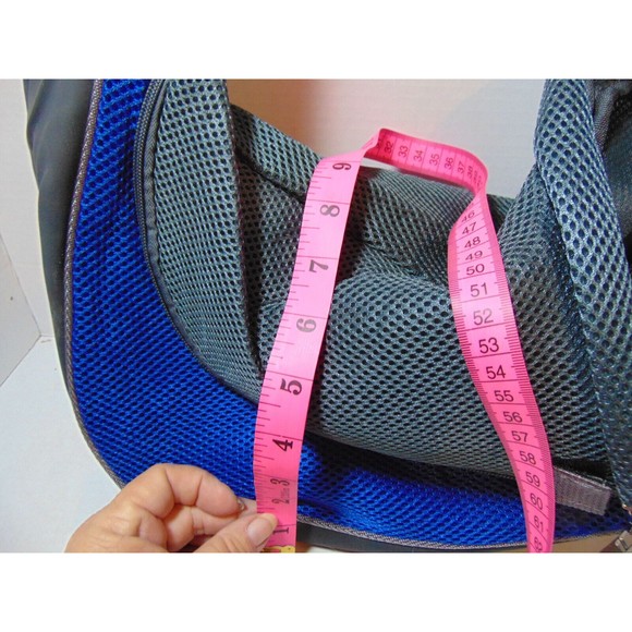 Dog Mesh Sling Carry Pack Backpack Carrier Travel Tote Shoulder Bag SMALL Dk Blu - Picture 3 of 6